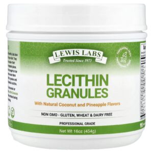 Lewis Labs Grânulos de Lecitina Coco e Abacaxi Naturais 454 g (16 oz)