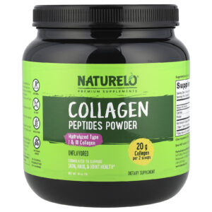 NATURELO Peptídeos de Colágeno em Pó Sem Sabor 1 lb (16 oz)