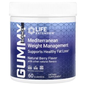 Life Extension Gummy Science™ Controle de Peso Mediterrâneo Fruto Silvestre Natural 60 Gomas