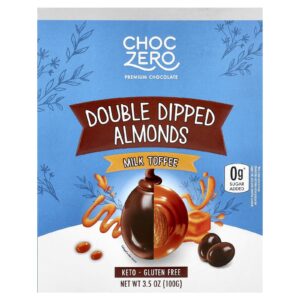 ChocZero Chocolate Premium Amêndoas Duplamente Imersas Caramelo de Leite 100 g (35 oz)