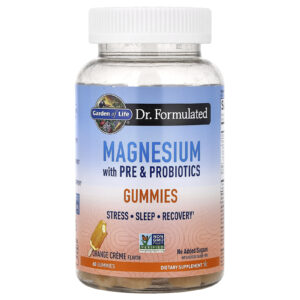 Garden of Life Magnésio com Gomas de Pré e Probióticos Creme de Laranja 60 Gomas