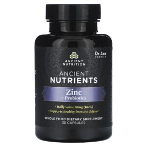 Ancient Nutrition Zinco + Probióticos 30 Cápsulas