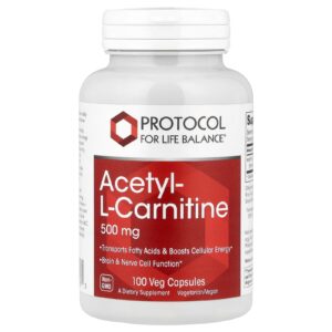 Protocol for Life Balance Acetil-L-Carnitina 500 mg 100 Cápsulas Vegetais