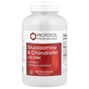 Protocol for Life Balance Glicosamina e Condroitina com MSM 180 Cápsulas Vegetais