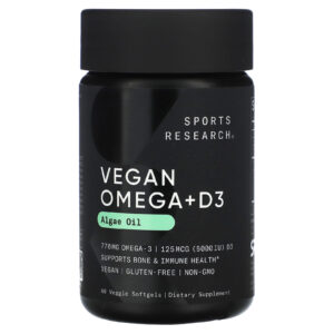 Sports Research Ômega Vegano + D3 60 Cápsulas Softgel Vegetais