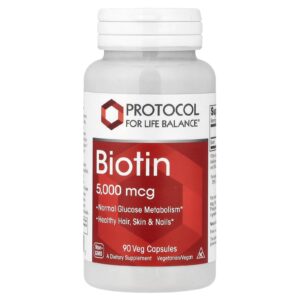 Protocol for Life Balance Biotina 5.000 mcg 90 Cápsulas Vegetais