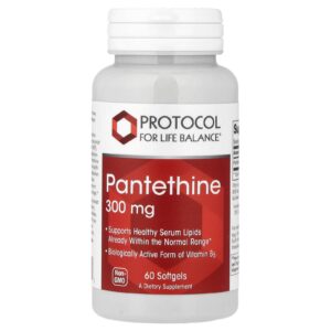 Protocol for Life Balance Pantethine 300 mg 60 Cápsulas Softgel