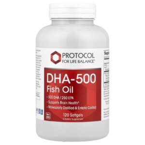 Protocol for Life Balance DHA-500 Óleo de Peixe 120 Cápsulas Softgel