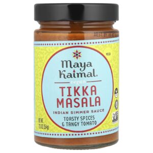 Maya Kaimal Tikka Masala Vegano Molho Indiano Especiarias Torradas Suaves e Tomate Picante 354 g (125 oz)