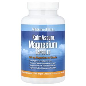 NaturesPlus KalmAssure® Magnésio 240 Cápsulas Veganas (105 mg por cápsula)