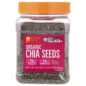 BetterBody Foods Sementes de Chia Orgânica 567 g (20 oz)