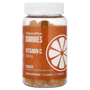 NaturesPlus Gomas de Vitamina C Sabor Laranja 75 Gomas (125 mg por Goma)