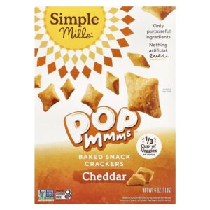 Simple Mills Pop Mmms™ Biscoitos Assados para Lanche Cheddar 113 g (4 oz)