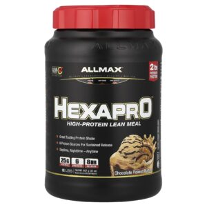 ALLMAX Hexapro™ Refeição Magra com Alto Teor de Proteína Manteiga de Amendoim com Chocolate 907 g (2 lb)