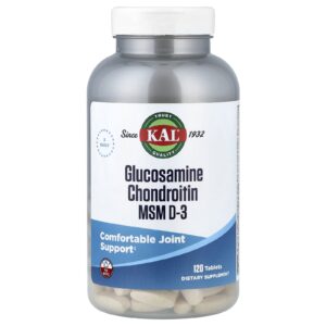 KAL Glocosamina Condroitin MSM D-3 120 Comprimidos