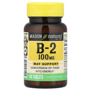 Mason Natural Vitamina B-2 100 mg 100 comprimidos