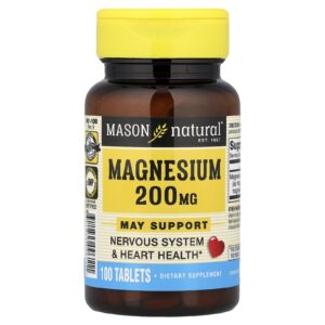 Mason Natural Magnésio 200 mg 100 comprimidos