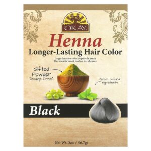 Okay Pure Naturals Henna Tintura de Cabelo Mais Duradouro Preto 567 g (2 oz)