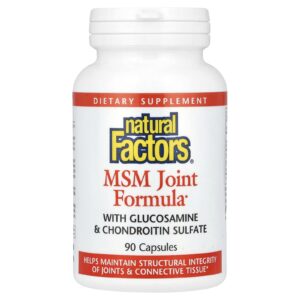 Natural Factors MSM Joint Formula com Glucosamina e Sulfato de Condroitina 90 Cápsulas