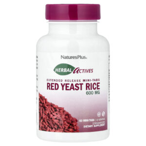 NaturesPlus Herbal Actives Levedura de Arroz Vermelho 60 Minicomprimidos (300 mg por Comprimido)