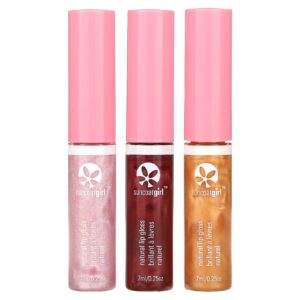 SuncoatGirl Brilho Labial 100% Natural Kit de 3 Peças 7 ml Cada