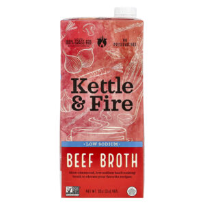 Kettle & Fire Caldo de carne com baixo teor de sódio 907 g (32 oz)