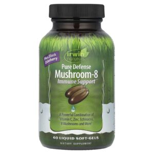 Irwin Naturals Pure Defense Mushroom-8 Suporte Imunológico 60 Cápsulas Gelatinosas Líquidas