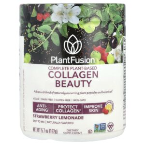 PlantFusion Beleza Completa de Colágeno à Base de Plantas Limonada de Morango 162 g (57 oz)