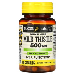 Mason Natural Erva Integral Cardo Mariano 500 mg 60 Cápsulas