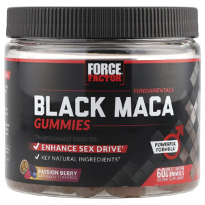 Force Factor Fundamentals Gomas de Maca-Peruana Negra Maracujá e Frutos Silvestres 60 Gomas
