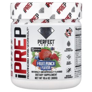PERFECT Sports iPrep Pré-Treino Avançado Sabor Ponche de Frutas 300 g (106 oz)