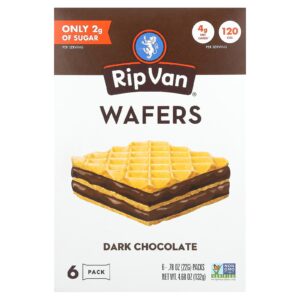 Rip Van Wafels Wafers Chocolate Amargo Pacote com 6 Unidades 22 g (078 oz) Cada
