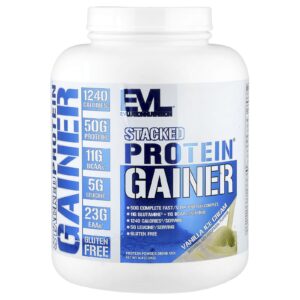 EVLution Nutrition Stacked Protein® Gainer Sorvete de Baunilha 272 kg (6 lb)
