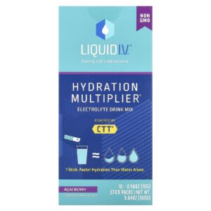 Liquid I.V. Multiplicador de Hidratação Mistura para Bebida de Eletrólitos Açaí 10 Embalagens 16 g (056 oz) Cada