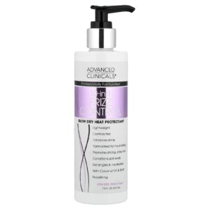 Advanced Clinicals Controle do Frizz 10 em 1 Protetor de Calor com Seco Para Cabelos Ressecados e Frisados 222 ml (75 fl oz)