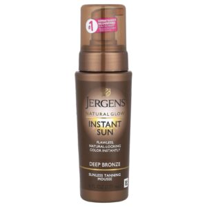 Jergens Brilho natural Instant Sun mousse bronzeador sem sol bronzeado profundo 6 fl oz (177 ml)