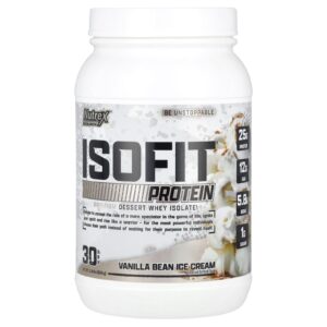 Nutrex Research Proteína IsoFit® Sorvete de Fava de Baunilha 969 g (214 lb)
