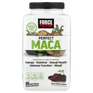 Force Factor Perfect Maca® Cereja Amarga 60 Cápsulas Mastigáveis