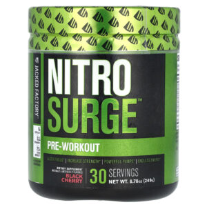 Jacked Factory Nitro Surge Pré-treino Cereja Preta 249 g (878 oz)