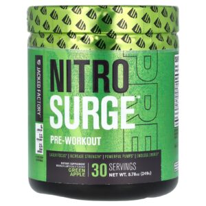 Jacked Factory Nitro Surge Pré-treino Maçã Verde 249 g (878 oz)