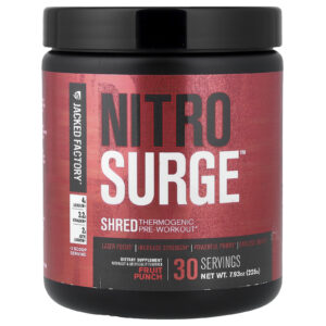 Jacked Factory Nitro Surge™ Pré-Treino Termogênico Shred Ponche de Frutas 793 oz. (1015 oz)
