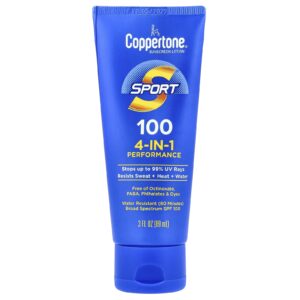Coppertone Esporte Loção de Proteção Solar Desempenho 4 em 1 FPS 100 89 ml (3 fl oz)