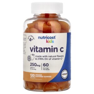 Nutricost Gomas de Vitamina C para Crianças a Partir de 4 Anos Sabor Laranja 120 Gomas