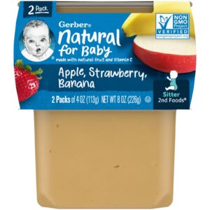 Gerber Natural para Bebês 2nd Foods® Maçã Morango Banana Pacote com 2 Unidades 113 g (4 oz) Cada