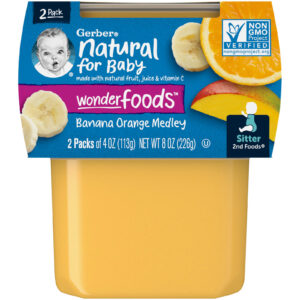 Gerber Natural para Bebês Wonder Foods™ 2nd Foods® Mistura de Banana e Laranja 2 Unidades 113 g (4 oz) Cada