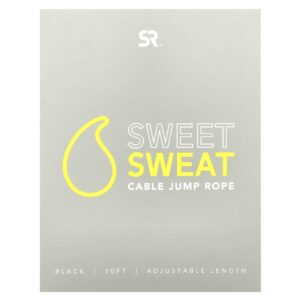 Sports Research Sweet Sweat Corda de Pular com Cabo Preto 1 Pular Corda