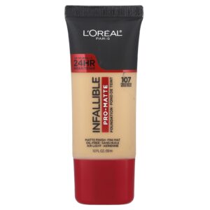 LOréal Base Pro-matte Infalível 107 Bege Fresco 30 ml (1 fl oz)