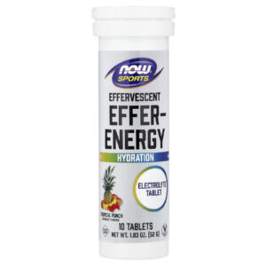 NOW Foods Sports Effer-Energy Efervescente Sabor Tropical 10 Comprimidos 52 g (183 oz)