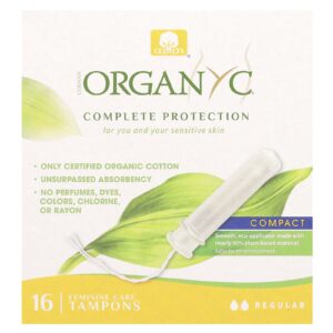 Organyc Absorventes orgânicos compactos normais 16 absorventes internos