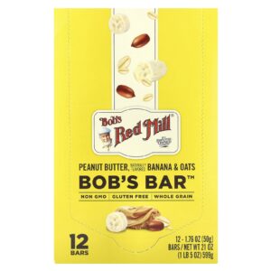 Bobs Red Mill Bobs Bar™ Manteiga de Amendoim Banana e Aveia 12 Barras 50 g (176 oz) Cada